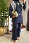 Gold Düğmeli Ceket Takım Lacivert