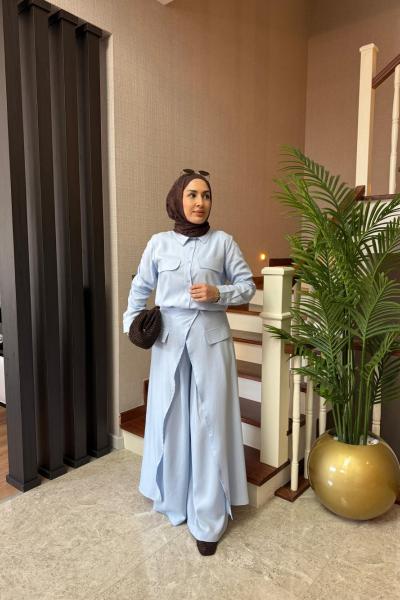 Lessa Üçlü Takım Bebe Mavisi