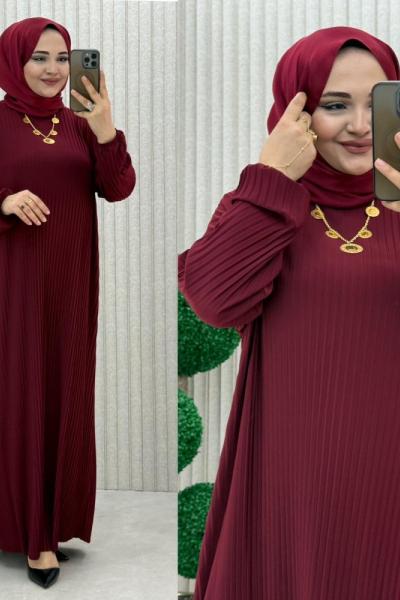 Leydi Elbise Bordo