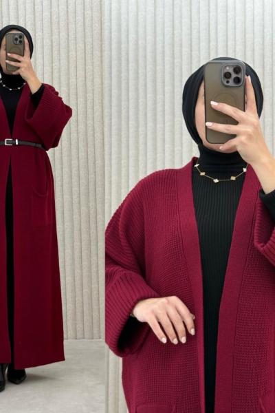 Selvi Hırka Bordo