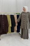 Harem Pantolonlu Takım  Yağ Yeşili
