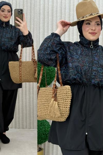Vaha Haşema Geometrik-Siyah