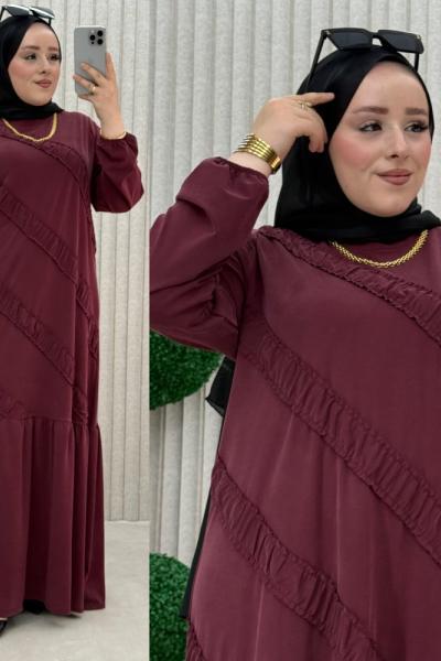 Manolya elbise Bordo