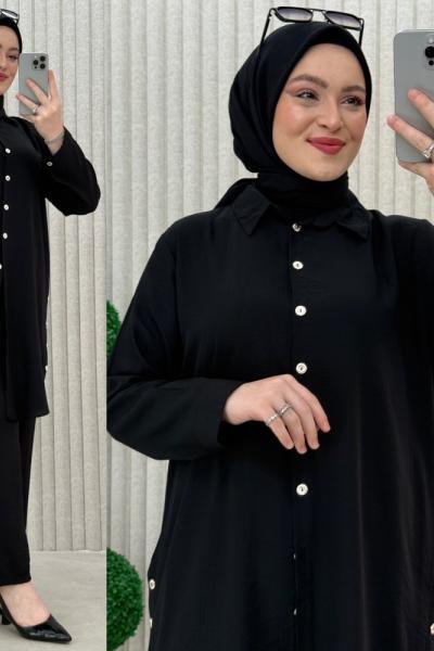 Selena pantolonlu takım Siyah