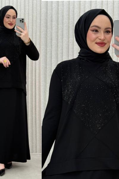 Şermin etekli takım Siyah