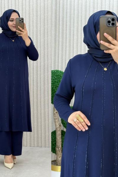 Cemile Pantolonlu Takım Lacivert
