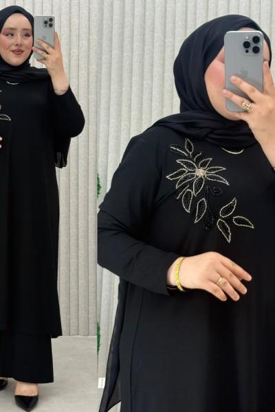 Müyesser pantolonlu takım  Siyah
