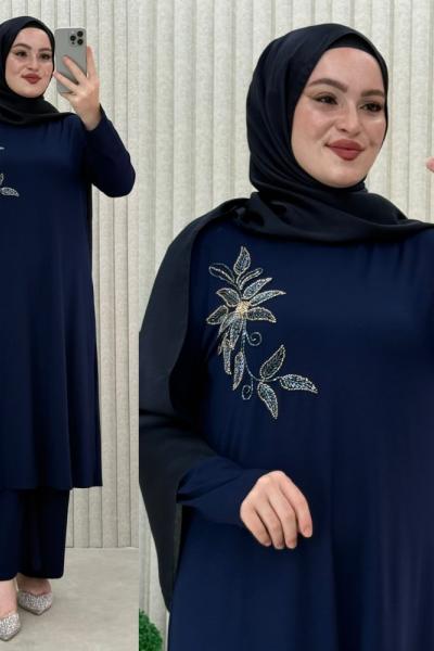 Müyesser pantolonlu takım  Lacivert
