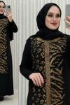 Ceyda Taşlı Elbise  siyah gold