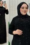 Ceyda Taşlı Elbise  Siyah