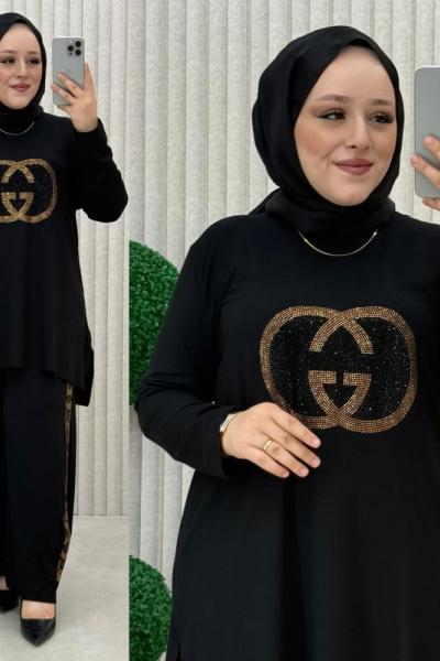 Gizem taşlı takım Siyah