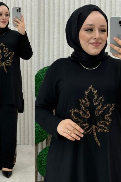 Züleyha pantolonlu takım Siyah