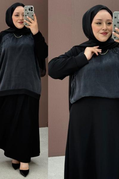 Nehir Etekli Takım Siyah