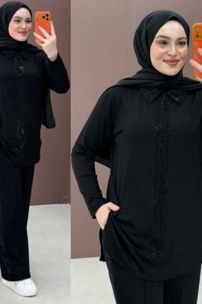 Lome Pantolonlu Takım Siyah