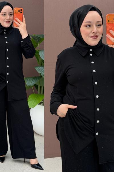 Şener Pantolonlu Takım  Siyah Taş