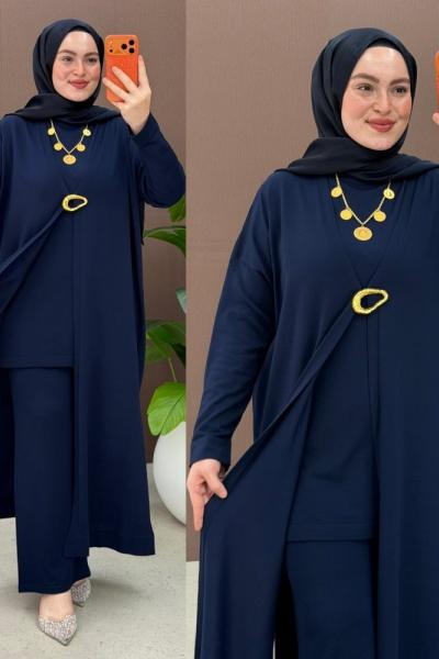 Elif 3 lü Takım Lacivert