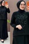 Dalga etekli takım Siyah
