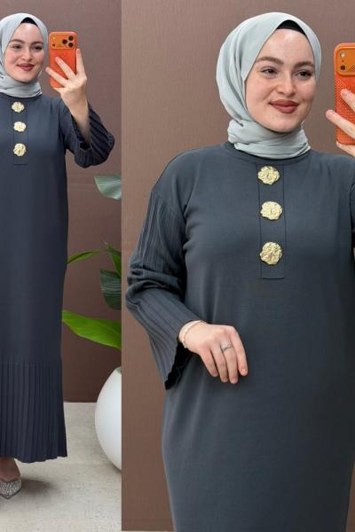 Sevgül Elbise Gri