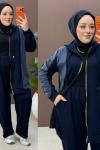 Dicle Pantolonlu Takım Lacivert