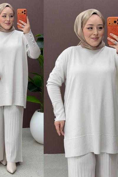 Dila Pantolonlu Takım Taş Rengi