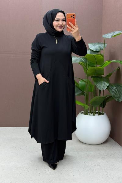Alara Pantolonlu Takım Siyah