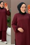 Lux pantolonlu takım Bordo