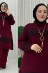 Athena Triko Pantolonlu Takım Bordo