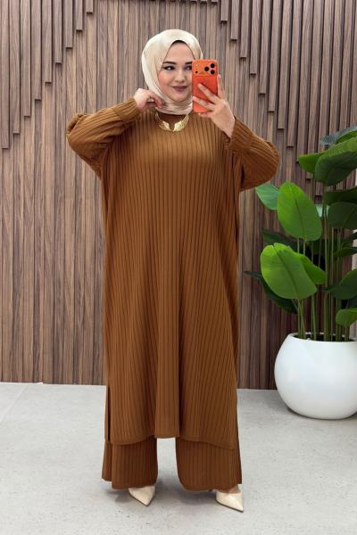 Mısra Pantolonlu Takım Taba