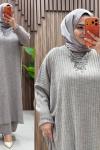 Mısra Pantolonlu Takım Vizon