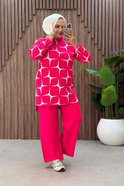Fuşka Pantolonlu Takım Pembe